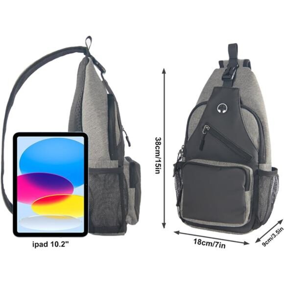 Crossbody Sling Bag for Men with Adjustable Shoulder Strap Shoulder Backpack - Picture 3 of 7